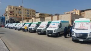 توقيع الكشف الطبى بالمجان على ١٦٢٨ مواطن خلال قافلة أطلقتها الصحة بمدينة دمياط الجديدة