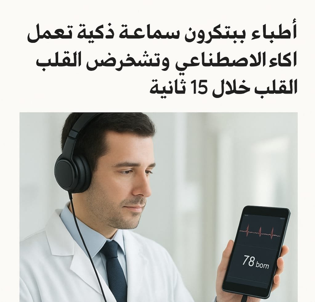 أطباء يبتكرون سماعة ذكية تعمل بالذكاء الاصطناعي وتشخّص أمراض القلب خلال 15 ثانية …… ايه التفاصيل ؟!